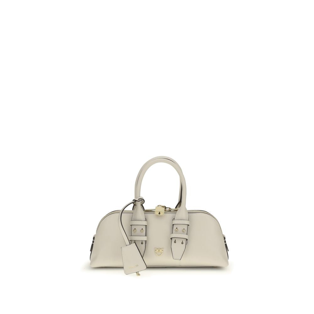 PINKO White Calf Leather Bos Taurus Shoulder Bag