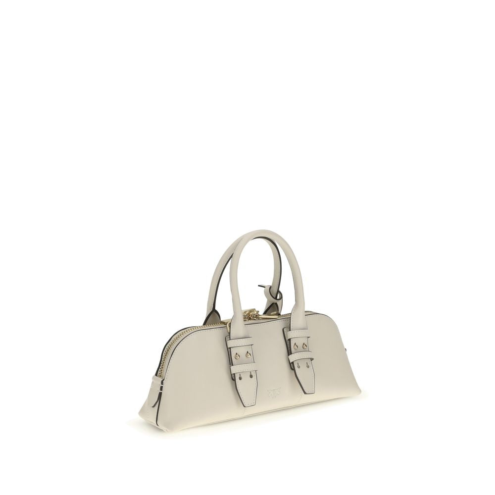 PINKO White Calf Leather Bos Taurus Shoulder Bag