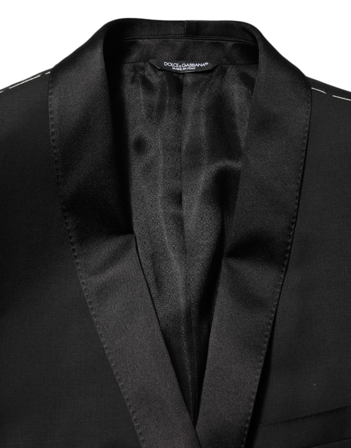 Dolce & Gabbana Black Wool GOLD 1 Button Men Suit Blazer