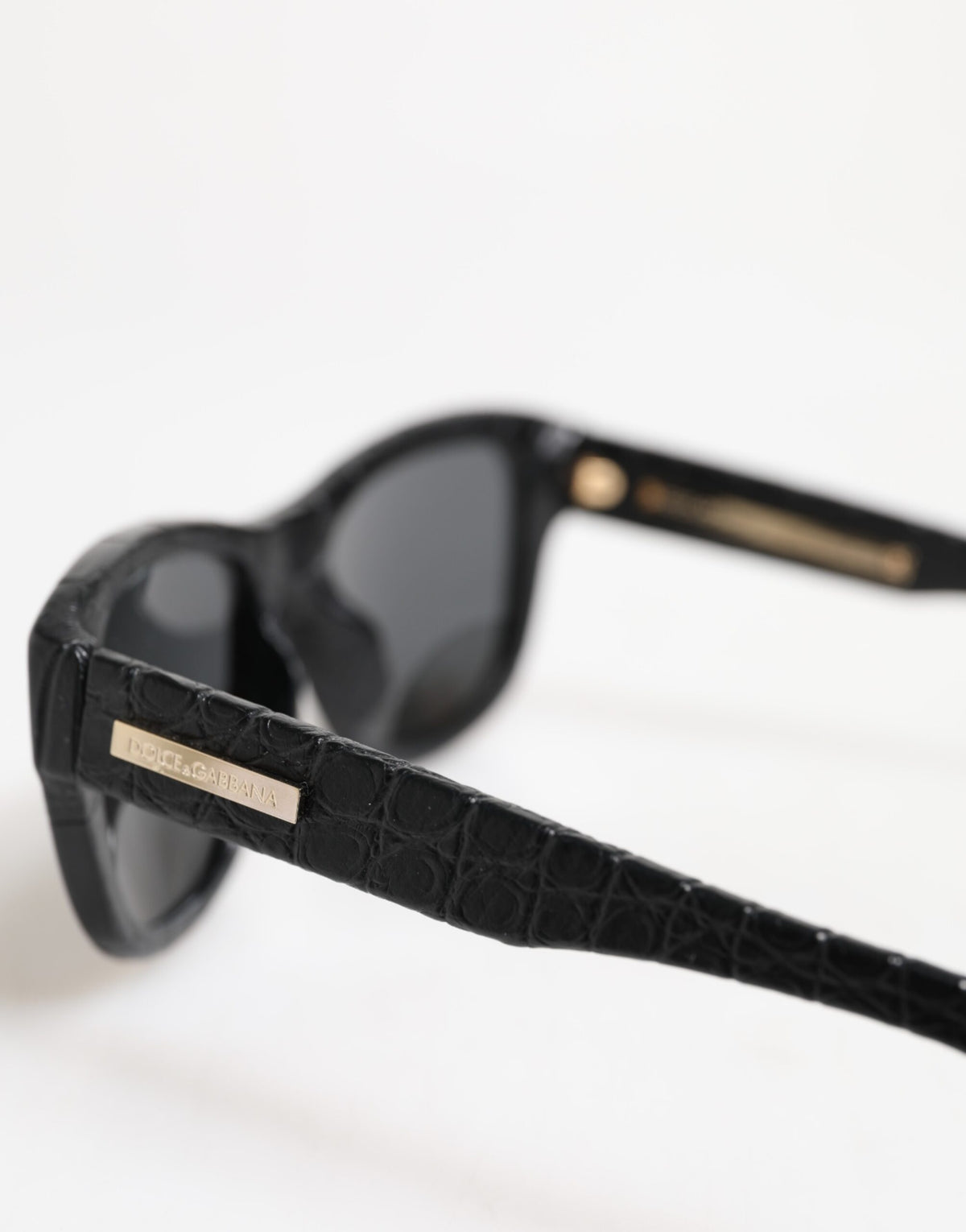 Dolce & Gabbana DG4177 Black Leather Frame Tinted Lens Sunglasses