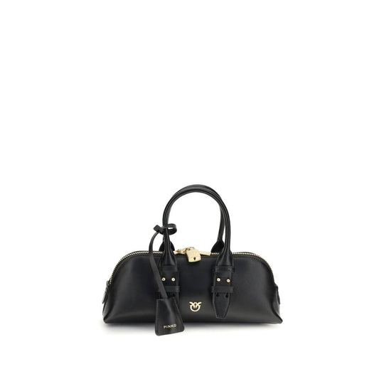 PINKO Black Calf Leather Bos Taurus Shoulder Bag