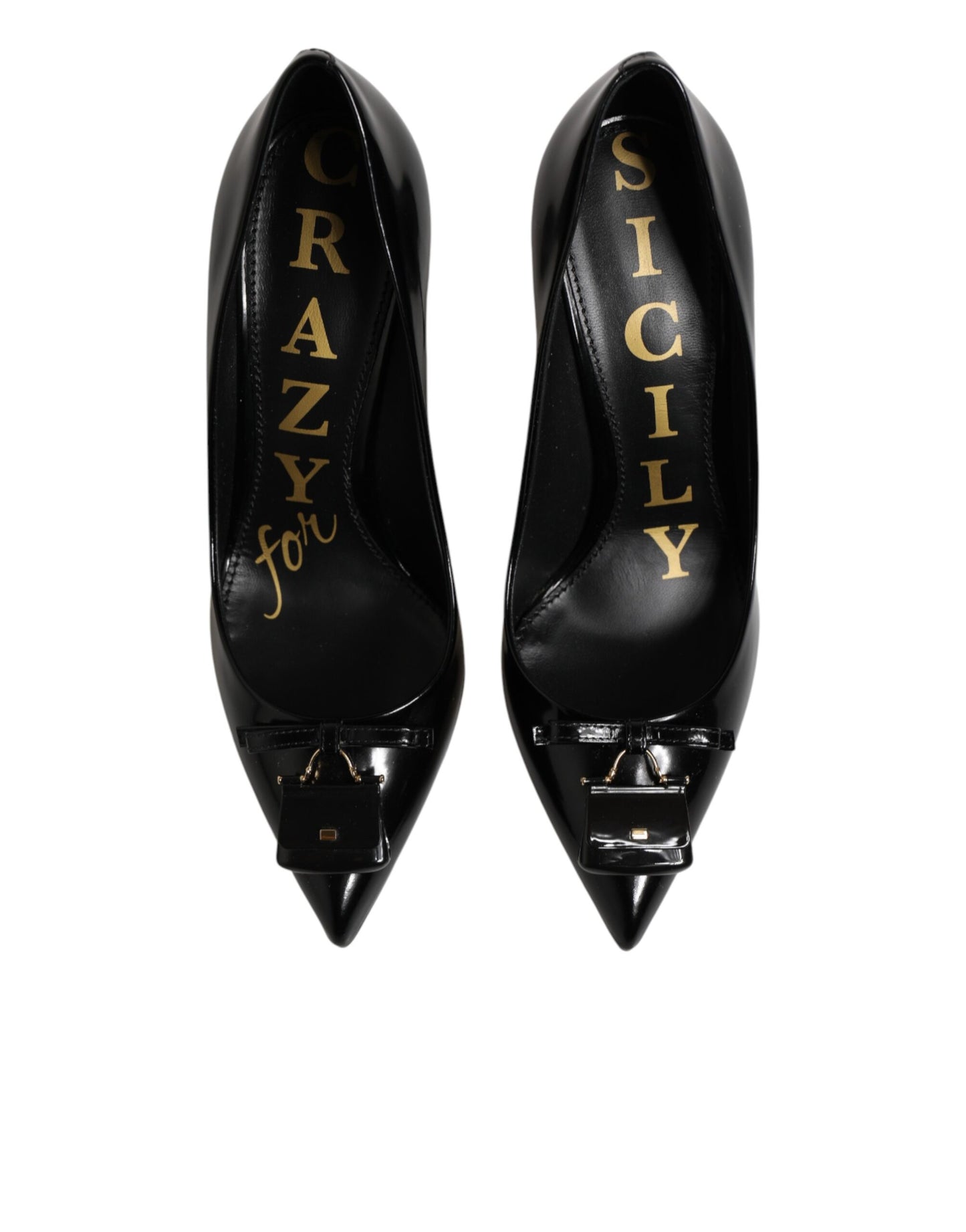 Dolce & Gabbana Black Bag Embellished Heels Pumps Shoes