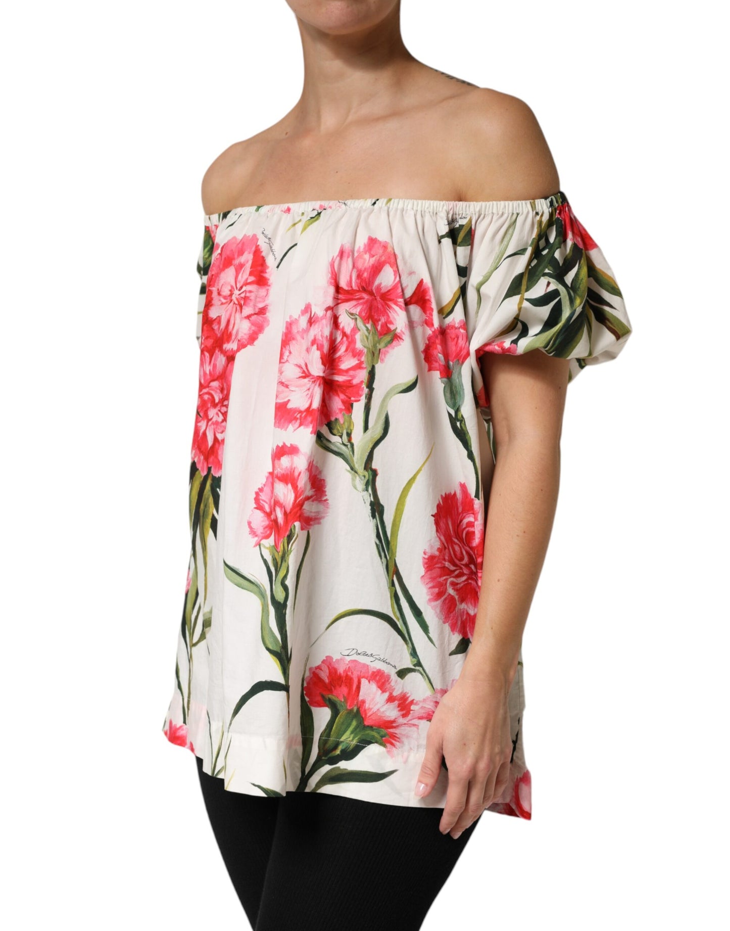 Dolce & Gabbana Multicolor Floral Off Shoulder Blouse Top