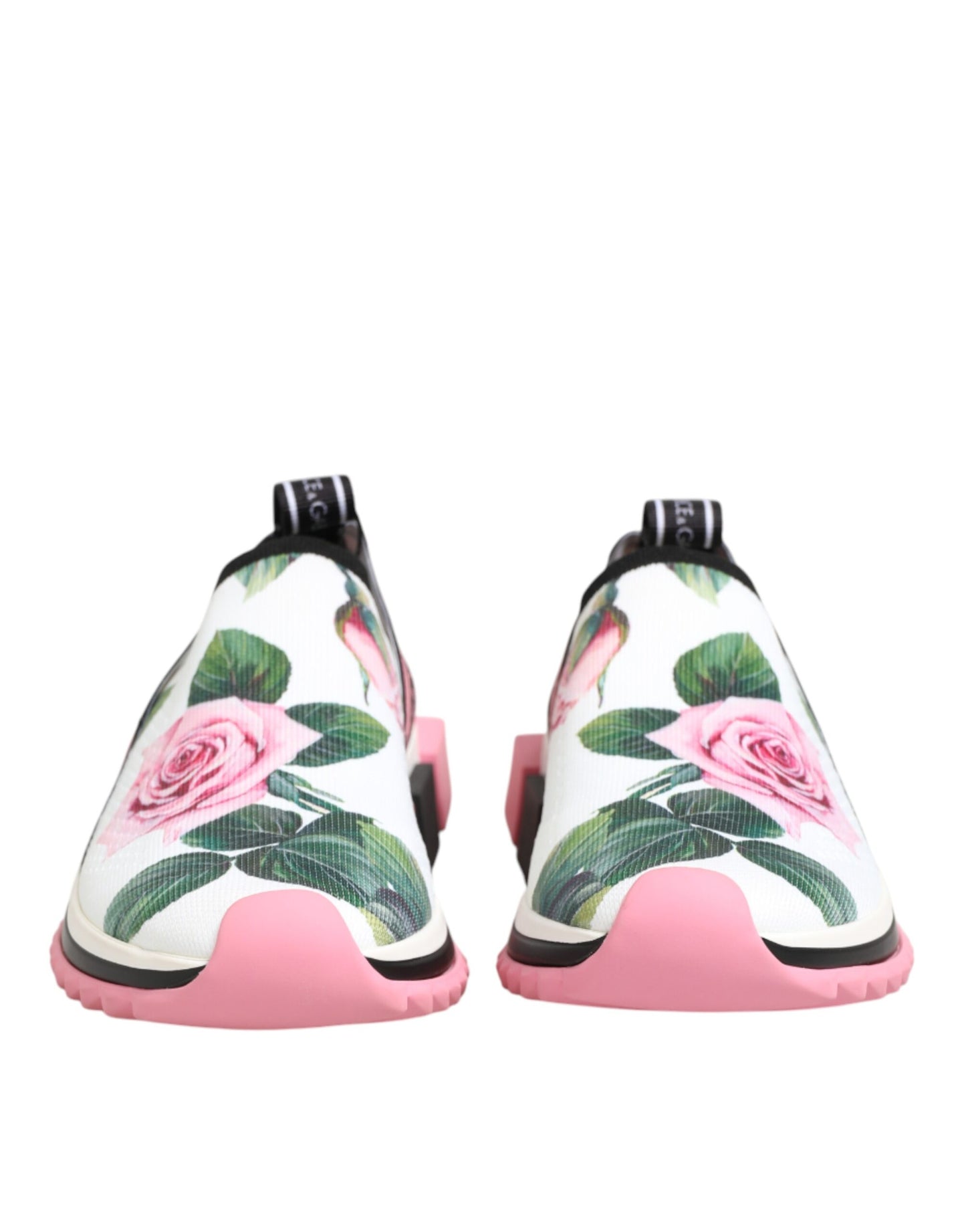 Dolce & Gabbana White Rose Print Sorrento Sneakers Shoes