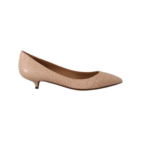 Dolce & Gabbana Beige Leather Platform Pumps