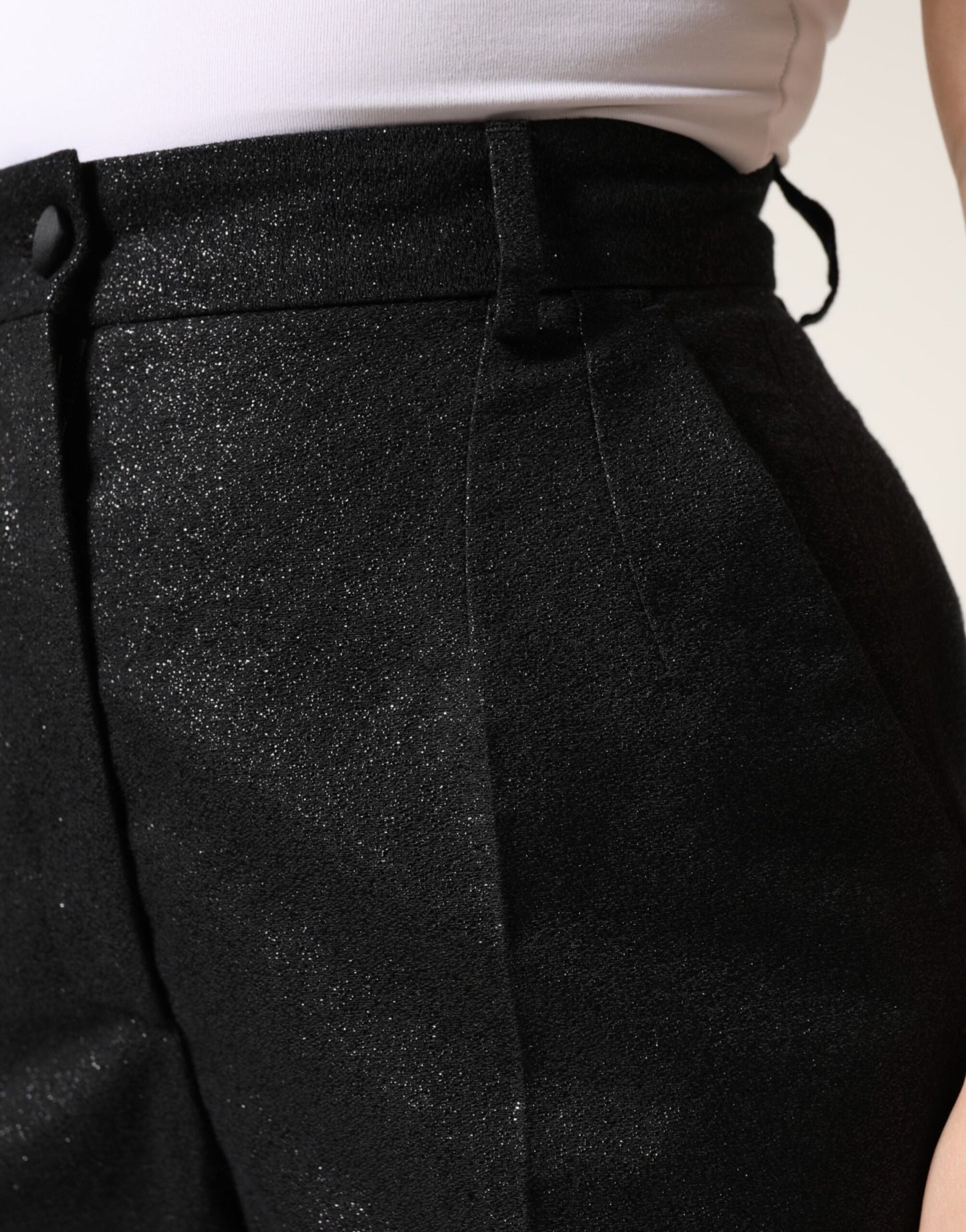 Dolce & Gabbana Black Polyester Casual High Waist Mini Shorts