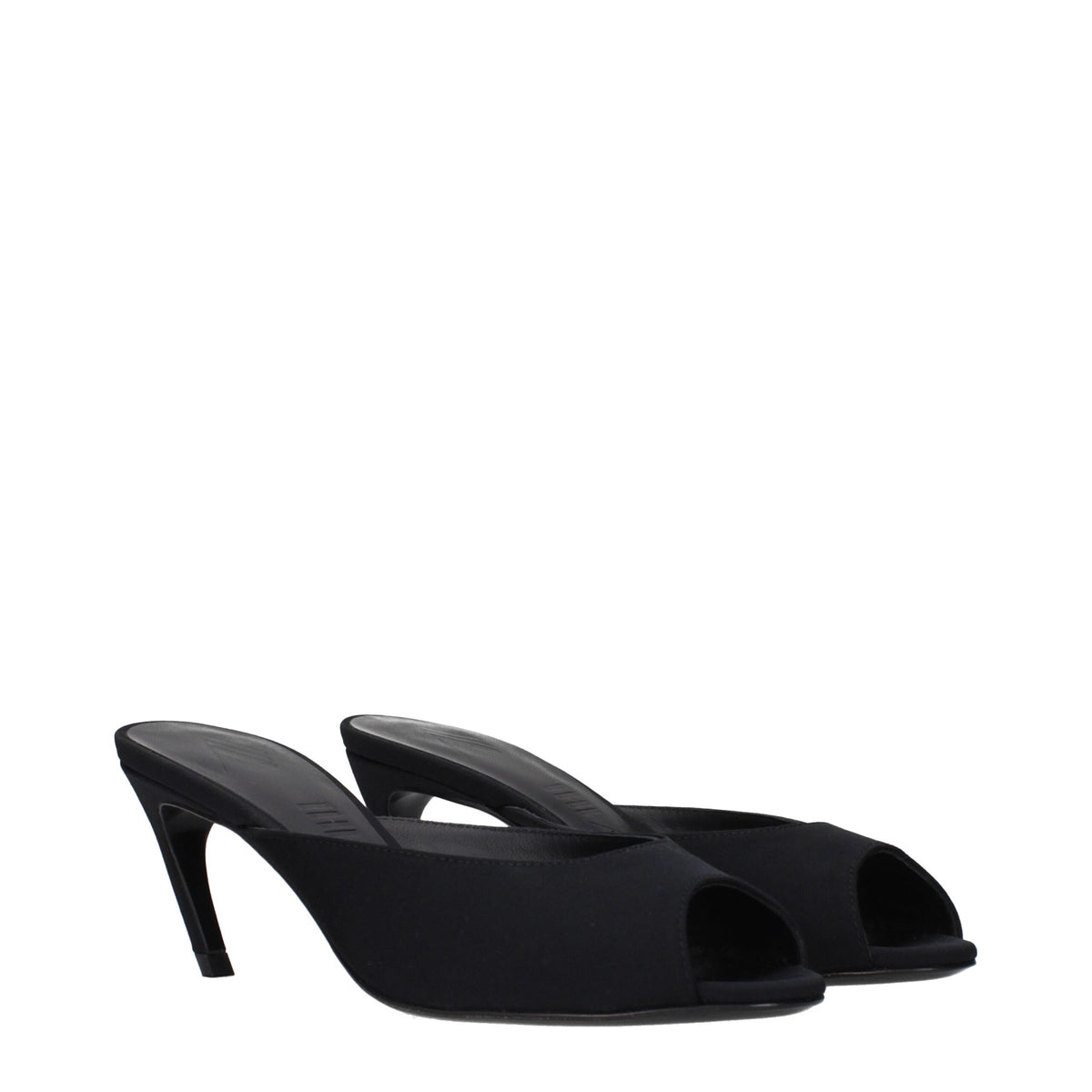 The Attico Black Fabric Flat Sandals