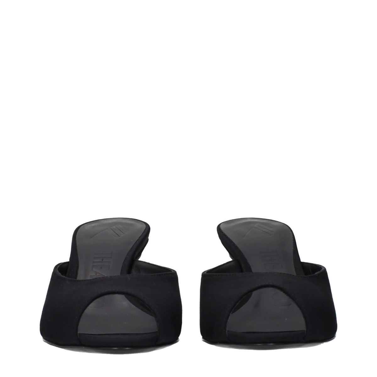 The Attico Black Fabric Flat Sandals