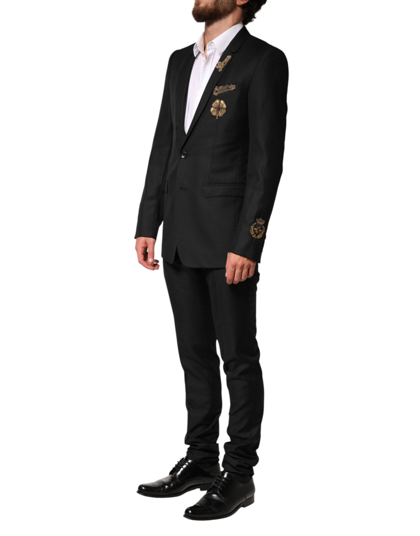 Dolce & Gabbana Black Embellished Single Breasted 2 Pc Suit