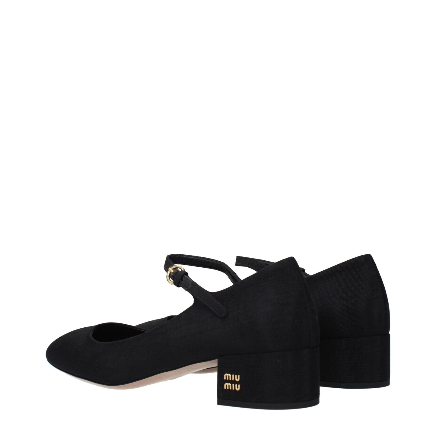 Miu Miu Black Fabric Mid Heel Pumps