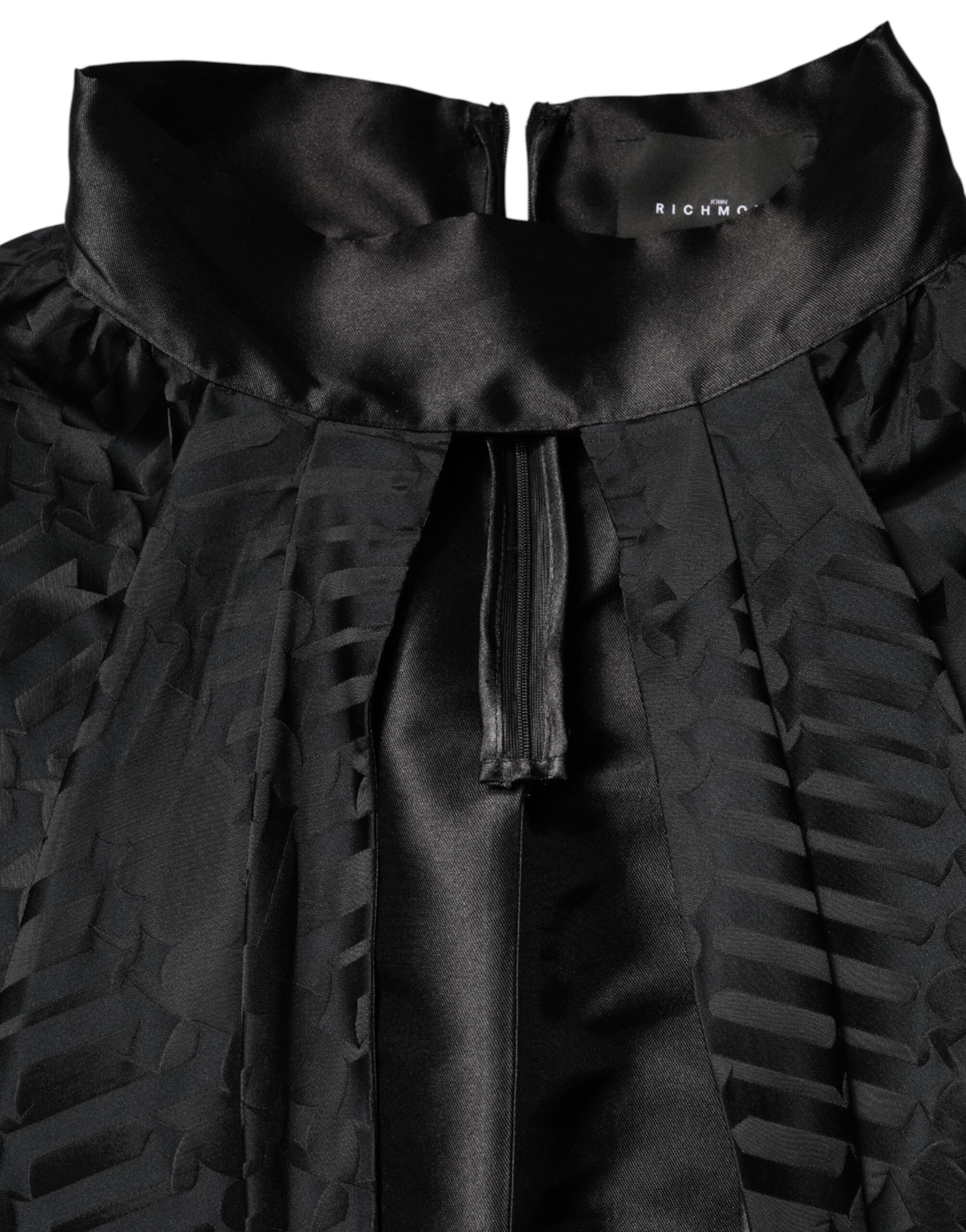 John Richmond Black Jacquard Deep V-neck Sleeveless 2 Pc Dress