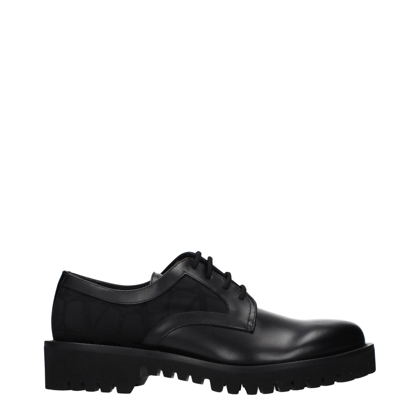 Valentino Garavani Black Leather Oxfords And Derbies