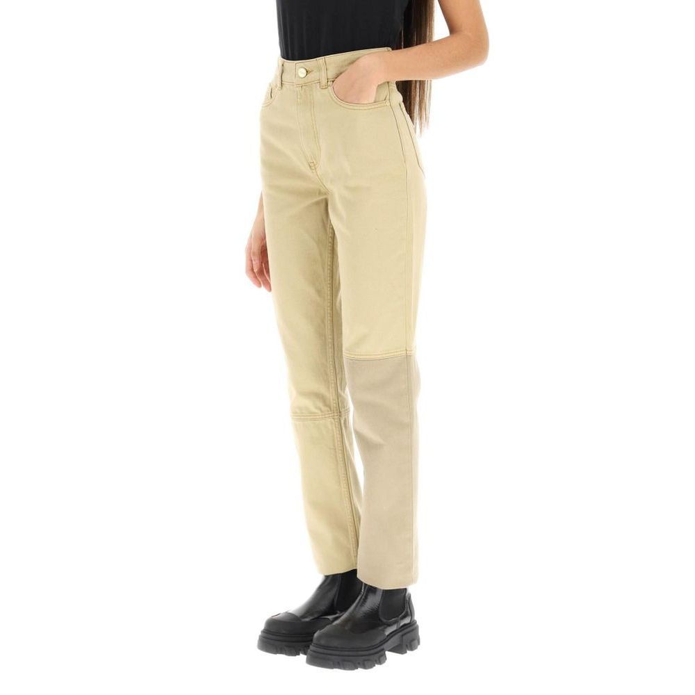 Ganni Brown Cotton Straight-Leg Jeans
