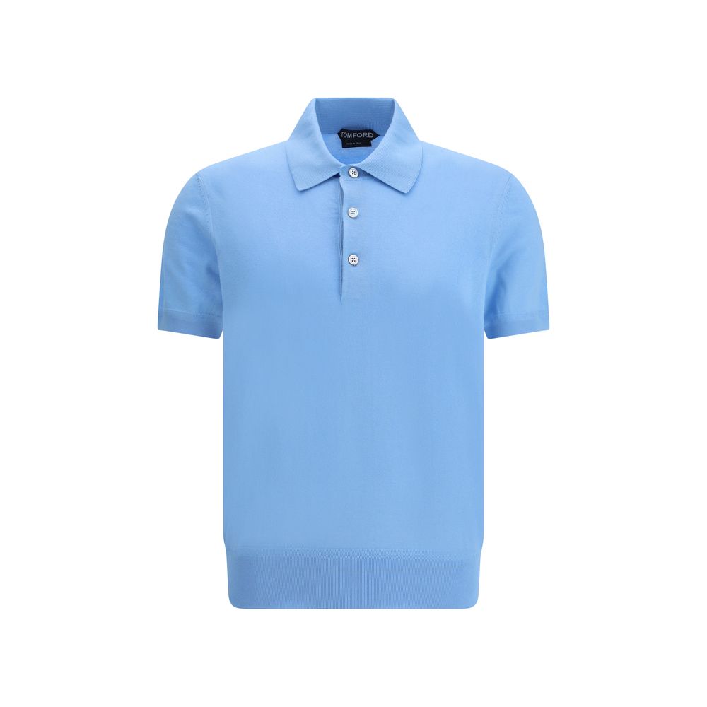 Tom Ford Light Blue Cotton Polo Shirt
