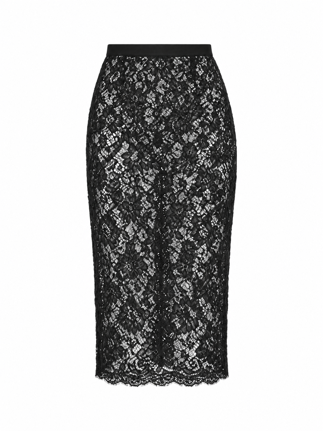 Dolce & Gabbana Black Polyamide Midi Skirt