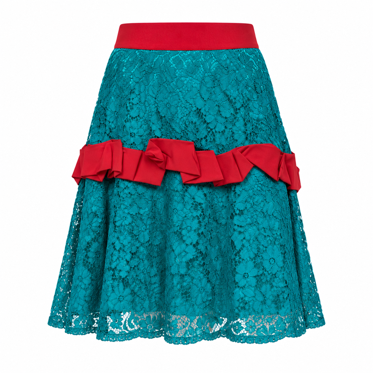 Dolce & Gabbana Bicolor Elastane Midi Skirt