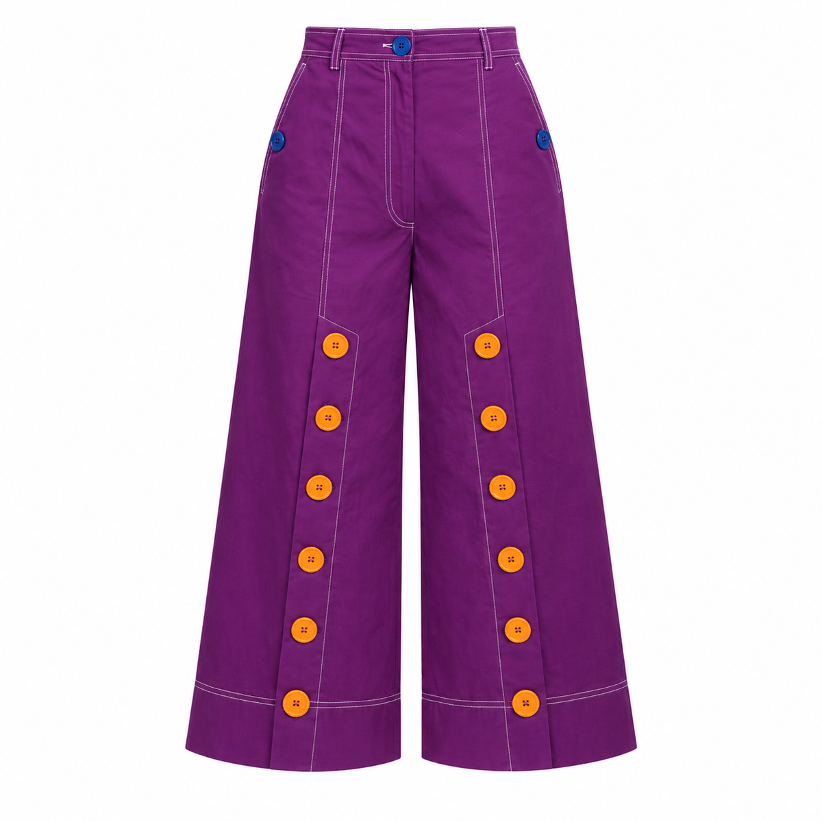 Dolce & Gabbana Bicolor Cotton Cropped Pants