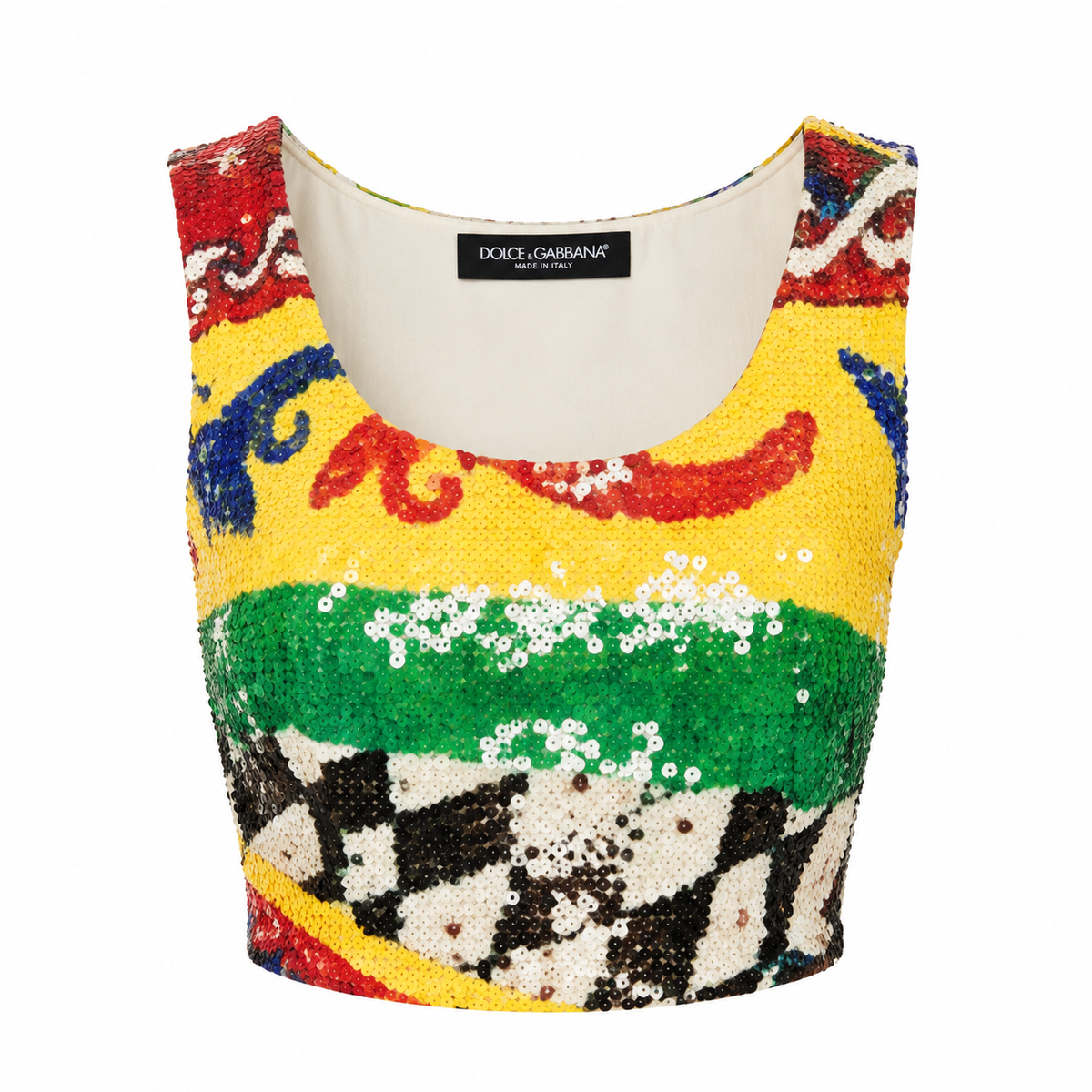 Dolce & Gabbana Multicolor Polyester Sleeveles T-Shirt