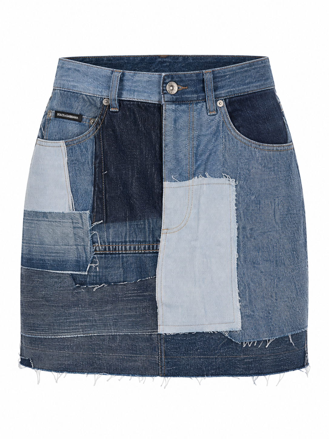 Dolce & Gabbana Bicolor Cotton Mini Skirt