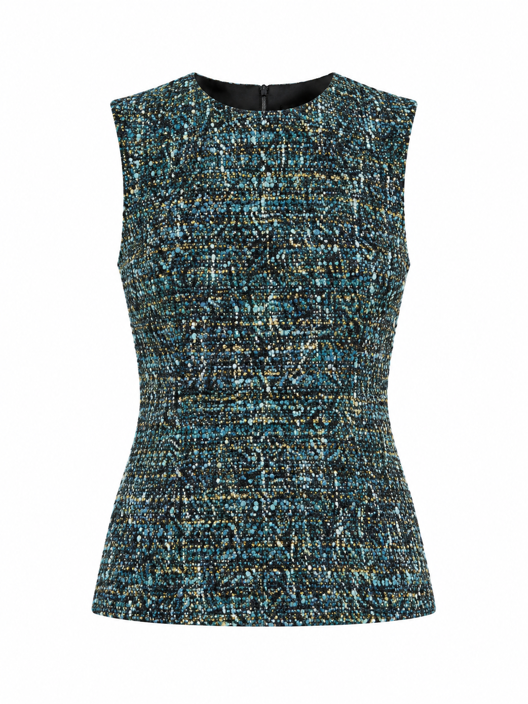 Dolce & Gabbana Multicolor Silk Sleeveles T-Shirt