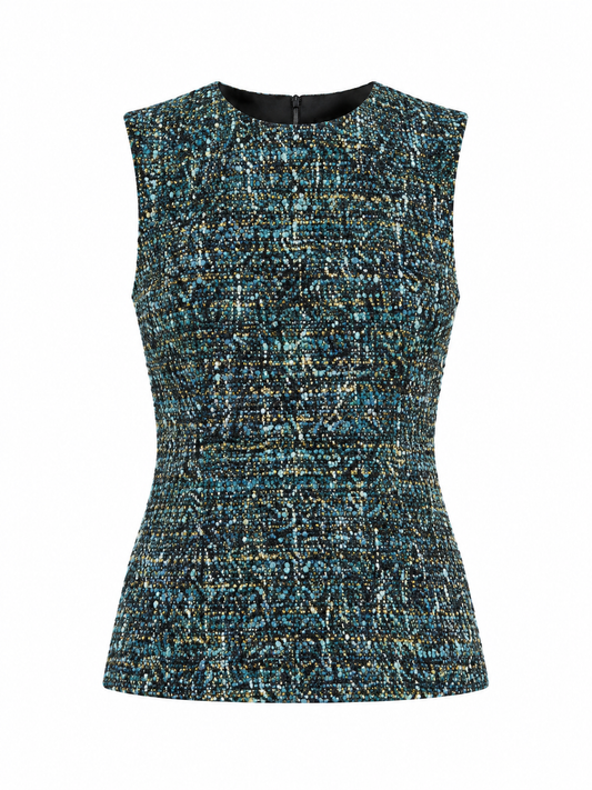 Dolce & Gabbana Multicolor Silk Sleeveles T-Shirt