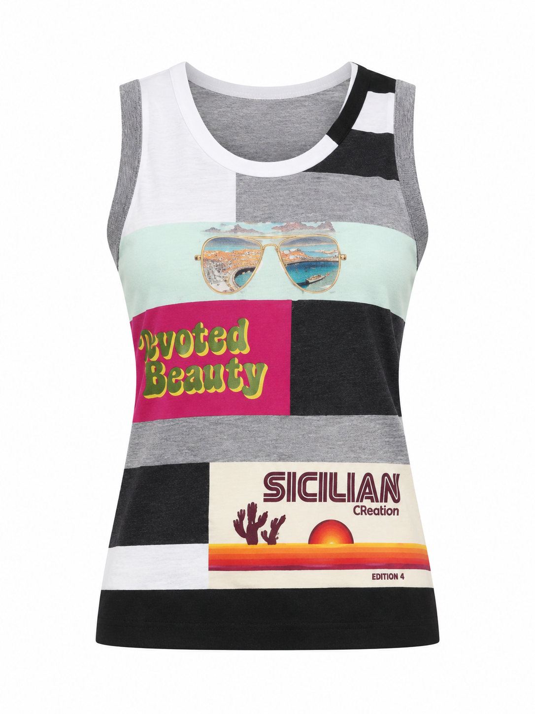 Dolce & Gabbana Multicolor Cotton Tank Tops