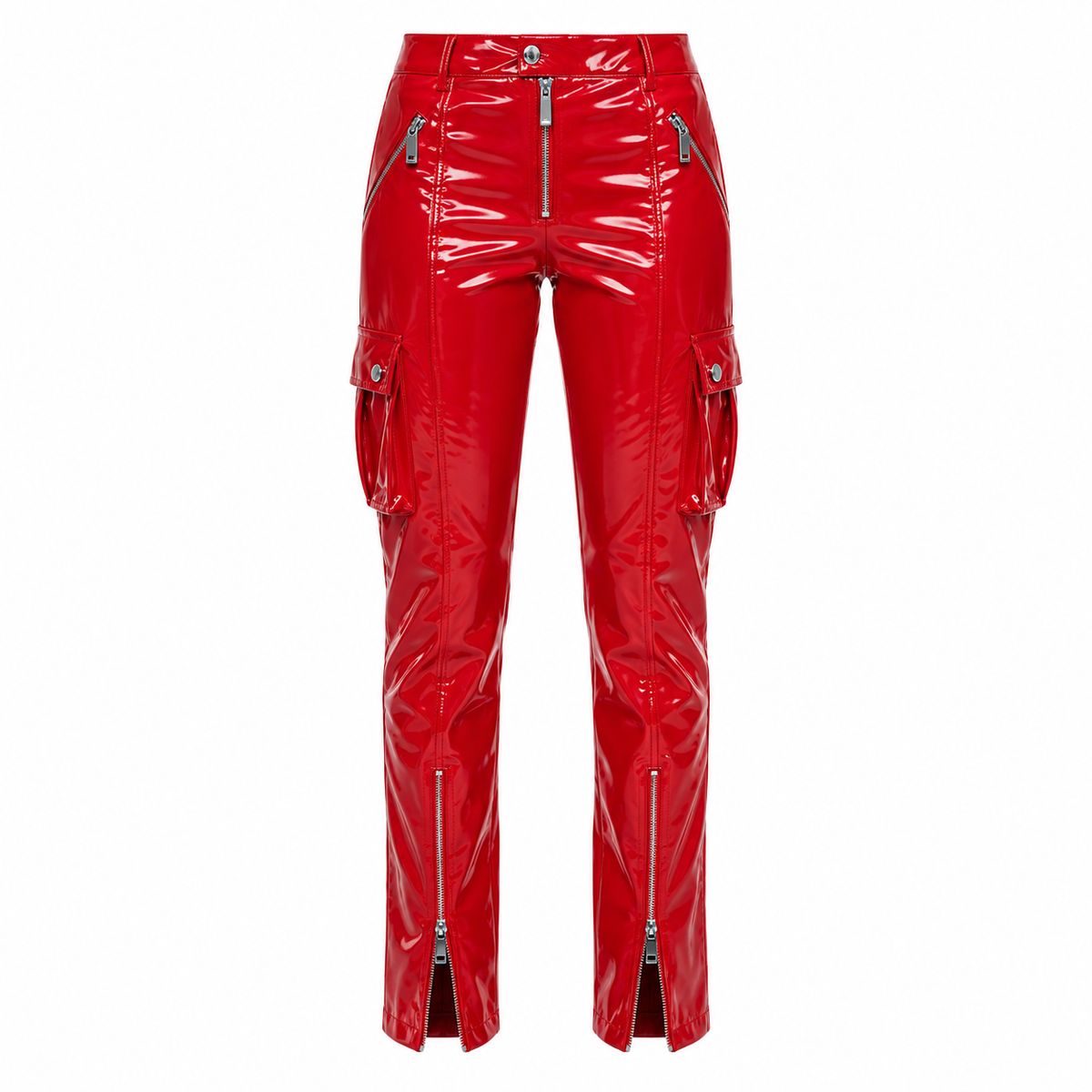 Dolce & Gabbana Red Elastane Cargo Pants