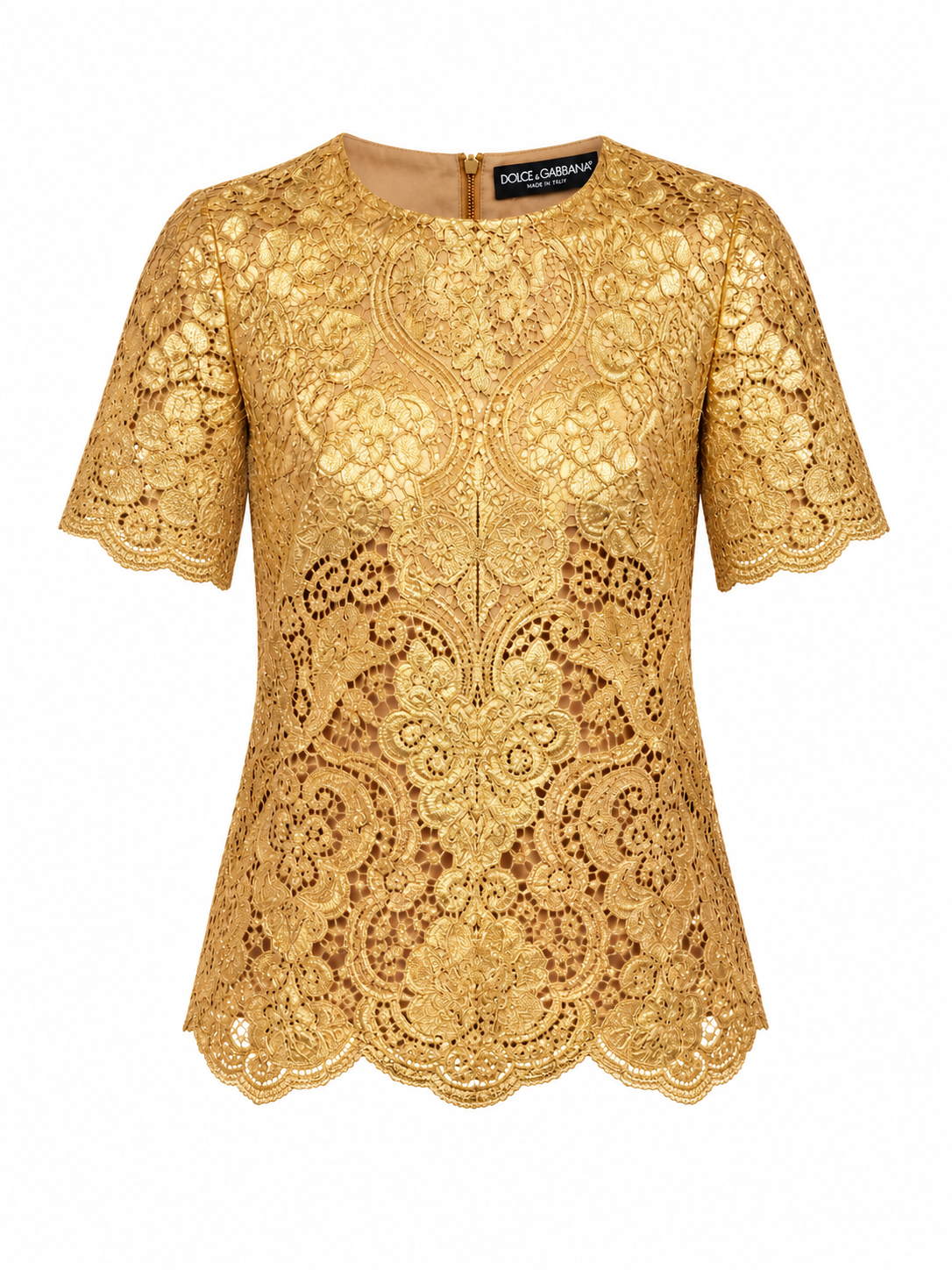 Dolce & Gabbana Gold Marabou T-Shirt