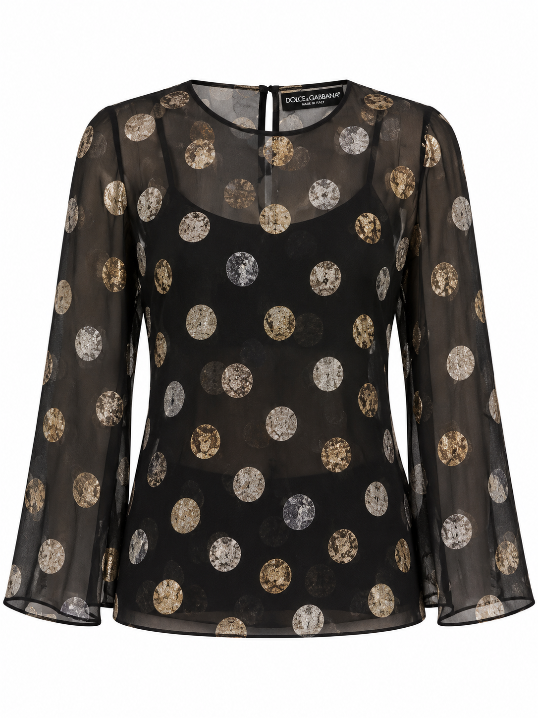 Dolce & Gabbana Black Silk Long Sleeve T-Shirt