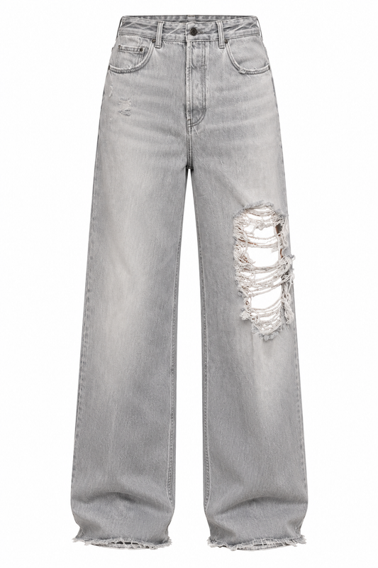 Don The Fuller Gray Cotton Jeans & Pant