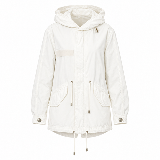 Mr&Mrs Italy White Cotton Women Parka Jacket